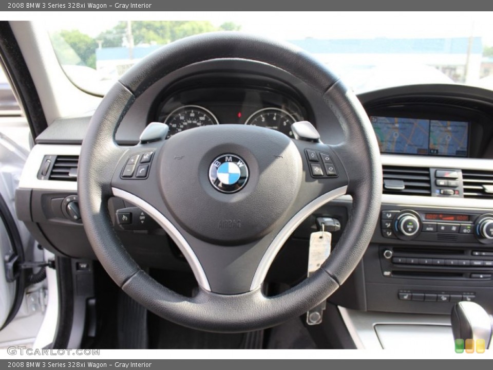 Gray Interior Steering Wheel for the 2008 BMW 3 Series 328xi Wagon #51428916