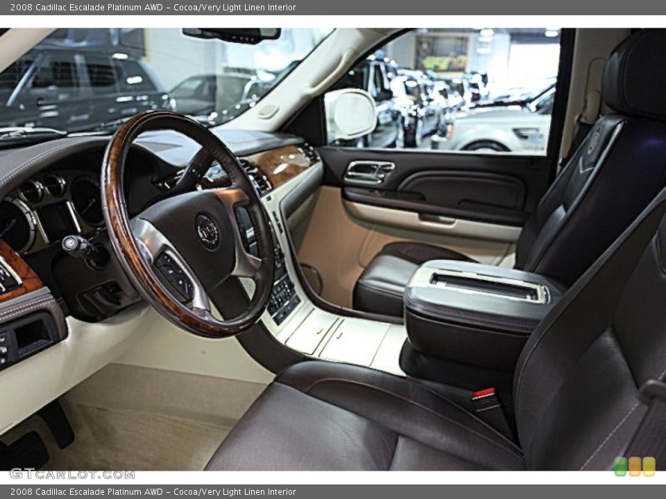 Cocoa/Very Light Linen Interior Photo for the 2008 Cadillac Escalade Platinum AWD #51437661