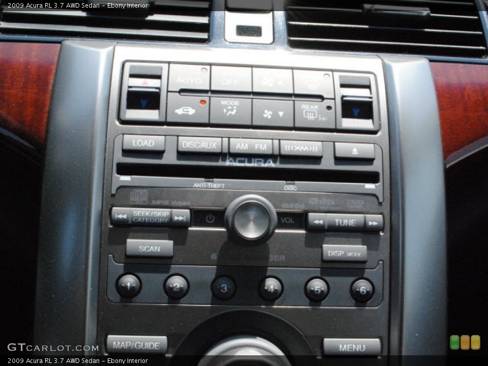 Ebony Interior Controls for the 2009 Acura RL 3.7 AWD Sedan #51440079