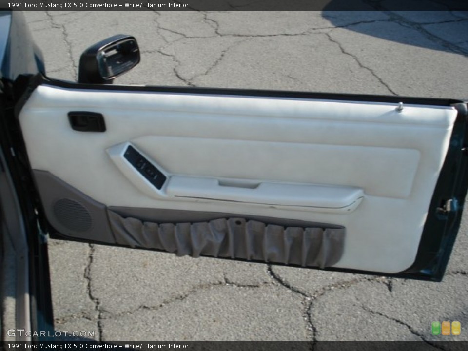 White/Titanium Interior Door Panel for the 1991 Ford Mustang LX 5.0 Convertible #51441471