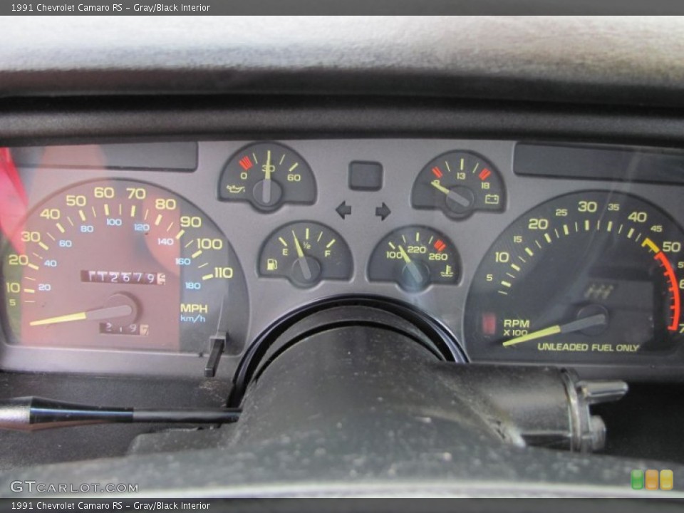 Gray/Black Interior Gauges for the 1991 Chevrolet Camaro RS #51441575