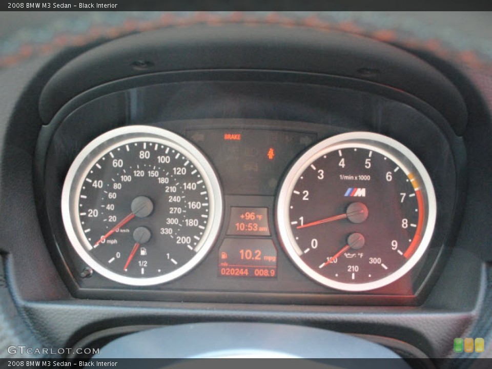 Black Interior Gauges for the 2008 BMW M3 Sedan #51442176