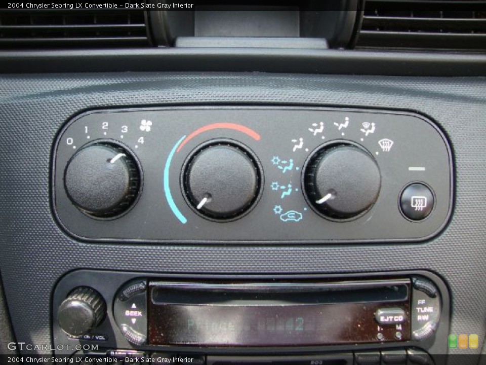 Dark Slate Gray Interior Controls for the 2004 Chrysler Sebring LX Convertible #51443517