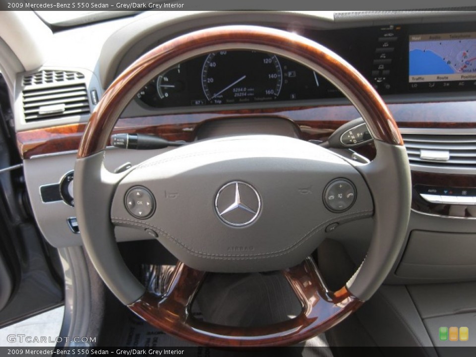 Grey/Dark Grey Interior Steering Wheel for the 2009 Mercedes-Benz S 550 Sedan #51451065