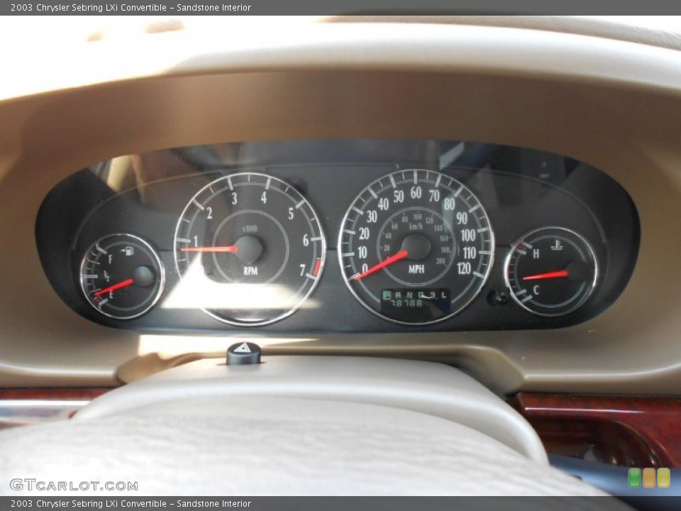 Sandstone Interior Gauges for the 2003 Chrysler Sebring LXi Convertible #51462873