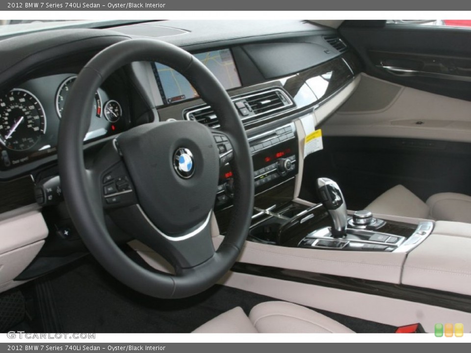 Oyster/Black Interior Photo for the 2012 BMW 7 Series 740Li Sedan #51470727