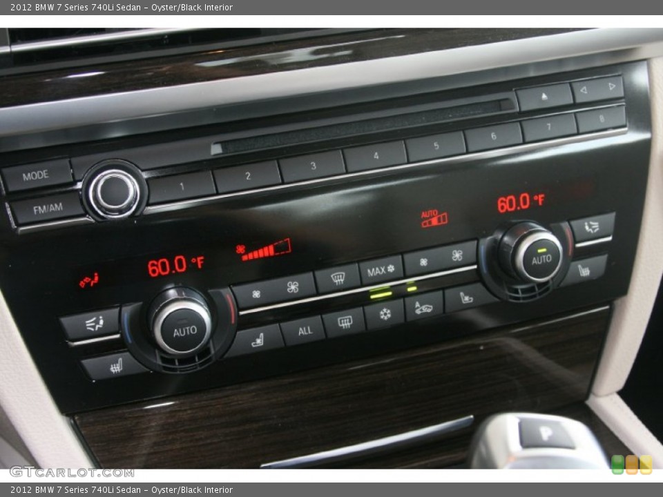 Oyster/Black Interior Controls for the 2012 BMW 7 Series 740Li Sedan #51470811