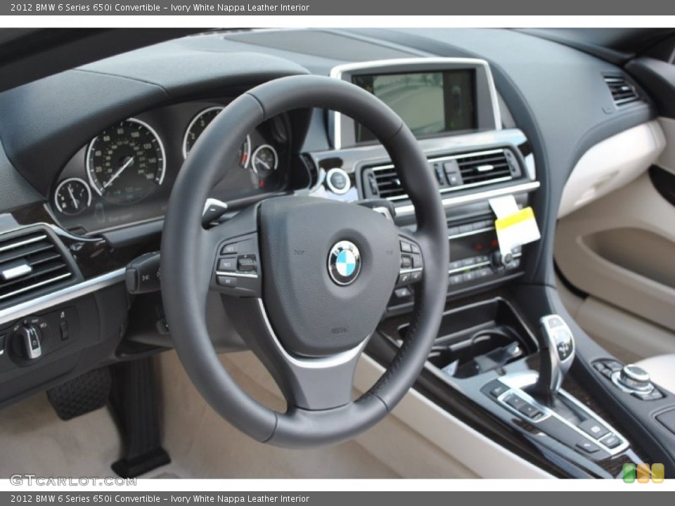 Ivory White Nappa Leather Interior Dashboard for the 2012 BMW 6 Series 650i Convertible #51472065
