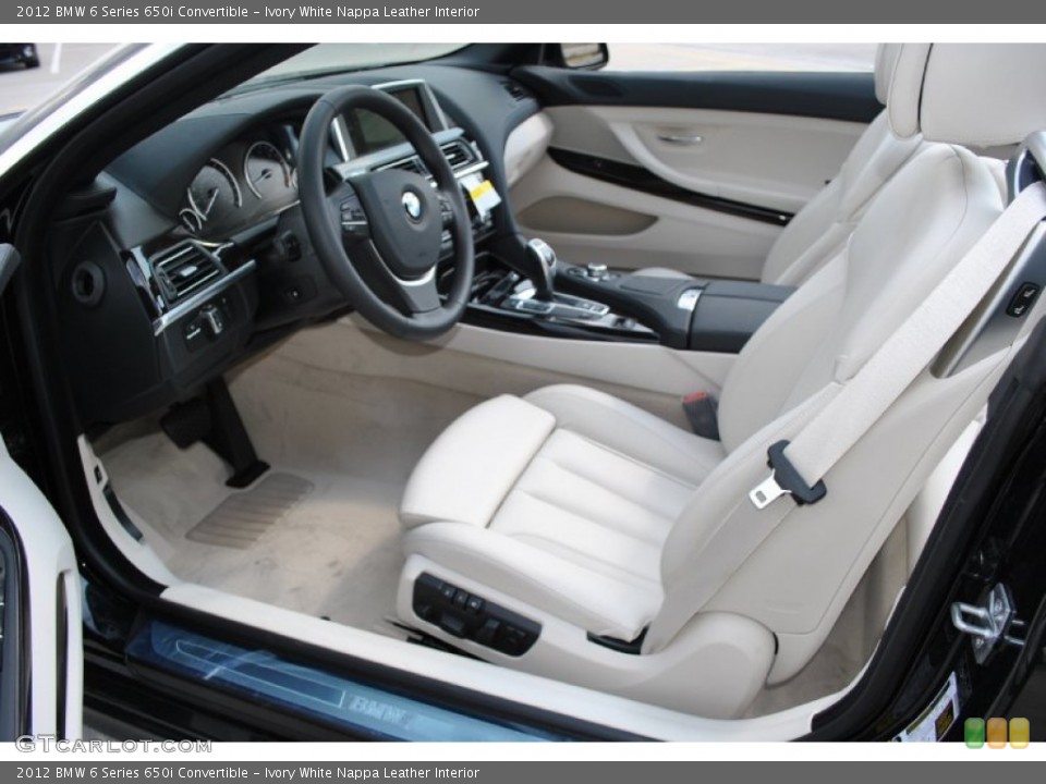 Ivory White Nappa Leather Interior Photo for the 2012 BMW 6 Series 650i Convertible #51472074