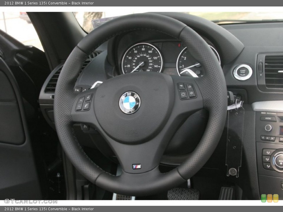 Black Interior Steering Wheel for the 2012 BMW 1 Series 135i Convertible #51473445