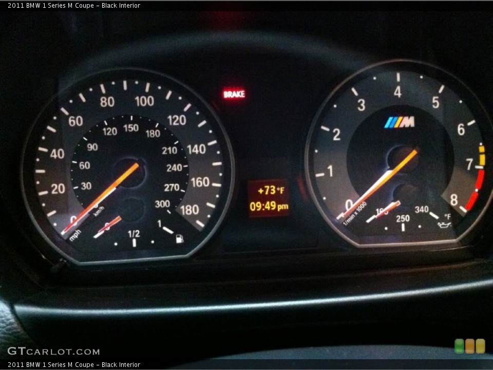 Black Interior Gauges for the 2011 BMW 1 Series M Coupe #51480259