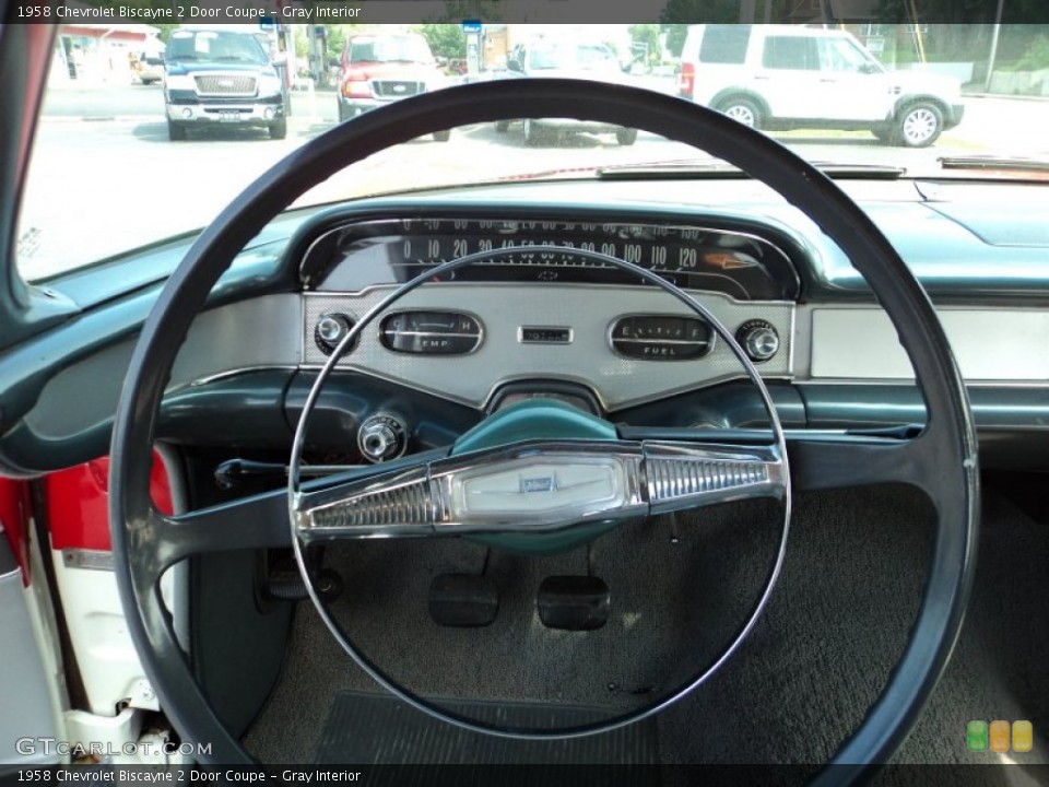 Gray Interior Steering Wheel for the 1958 Chevrolet Biscayne 2 Door Coupe #51480487
