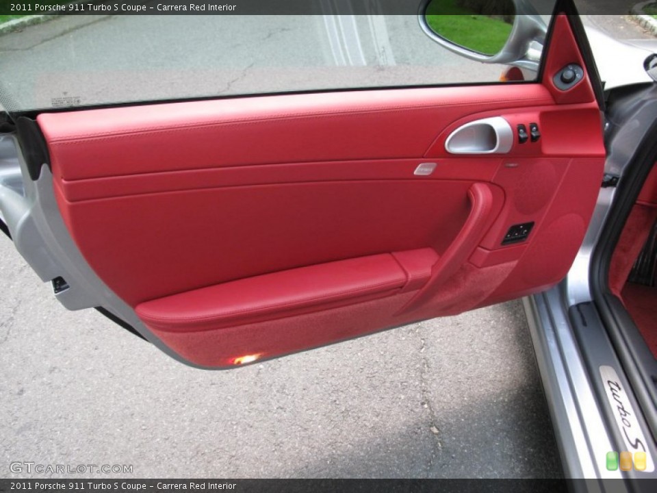 Carrera Red Interior Door Panel for the 2011 Porsche 911 Turbo S Coupe #51486304