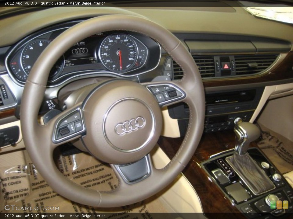 Velvet Beige Interior Steering Wheel for the 2012 Audi A6 3.0T quattro Sedan #51491680