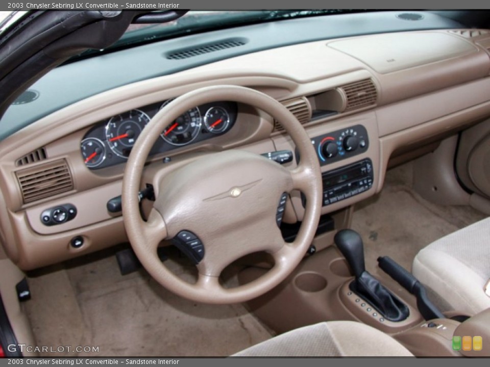Sandstone Interior Dashboard for the 2003 Chrysler Sebring LX Convertible #51492022