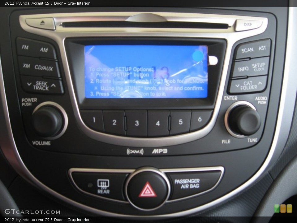 Gray Interior Controls for the 2012 Hyundai Accent GS 5 Door #51495637
