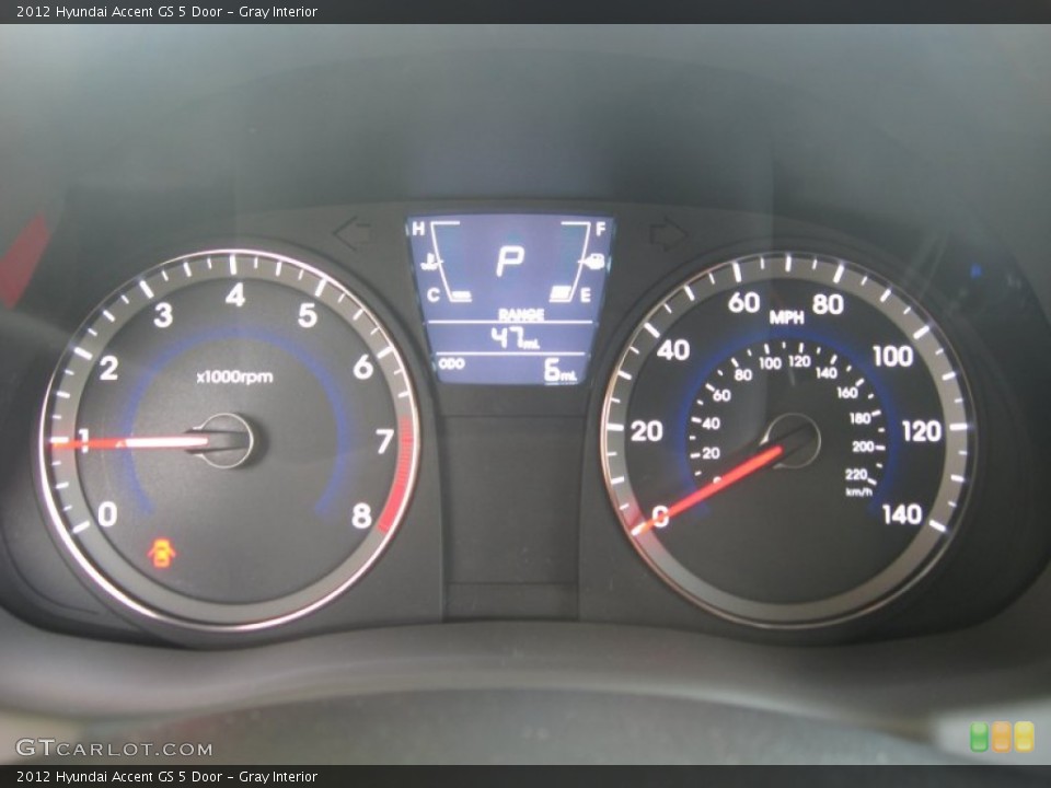 Gray Interior Gauges for the 2012 Hyundai Accent GS 5 Door #51495691