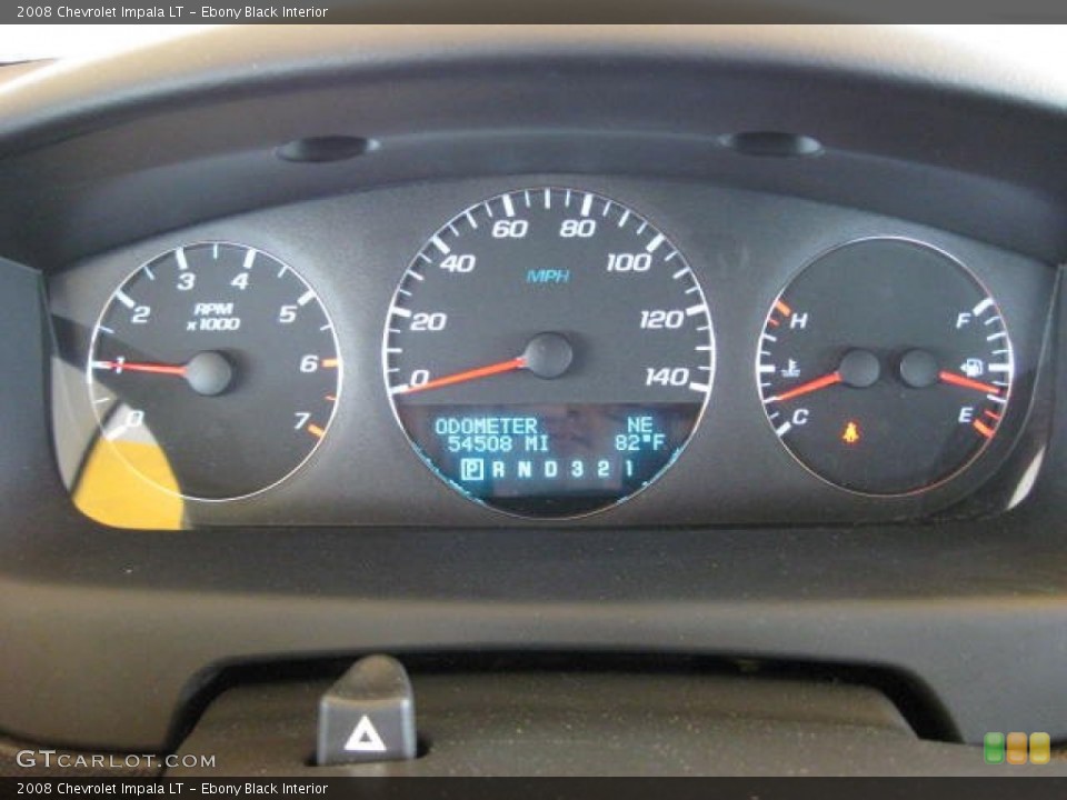 Ebony Black Interior Gauges for the 2008 Chevrolet Impala LT #51497035