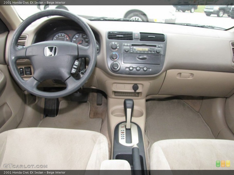 Beige Interior Dashboard for the 2001 Honda Civic EX Sedan #51502276