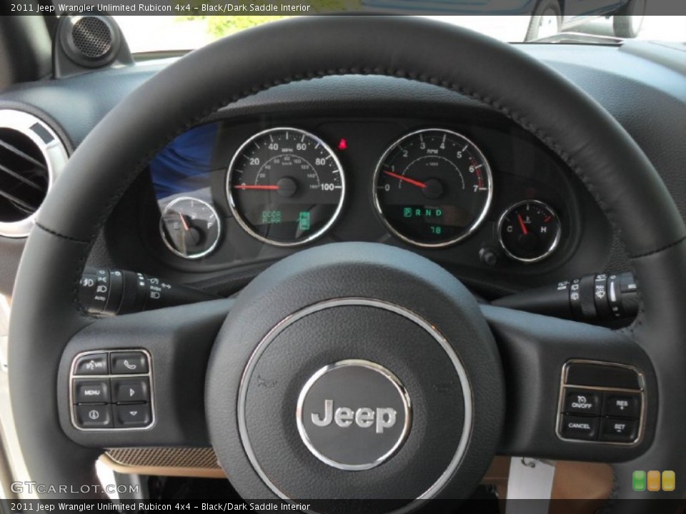 Black/Dark Saddle Interior Steering Wheel for the 2011 Jeep Wrangler Unlimited Rubicon 4x4 #51503593