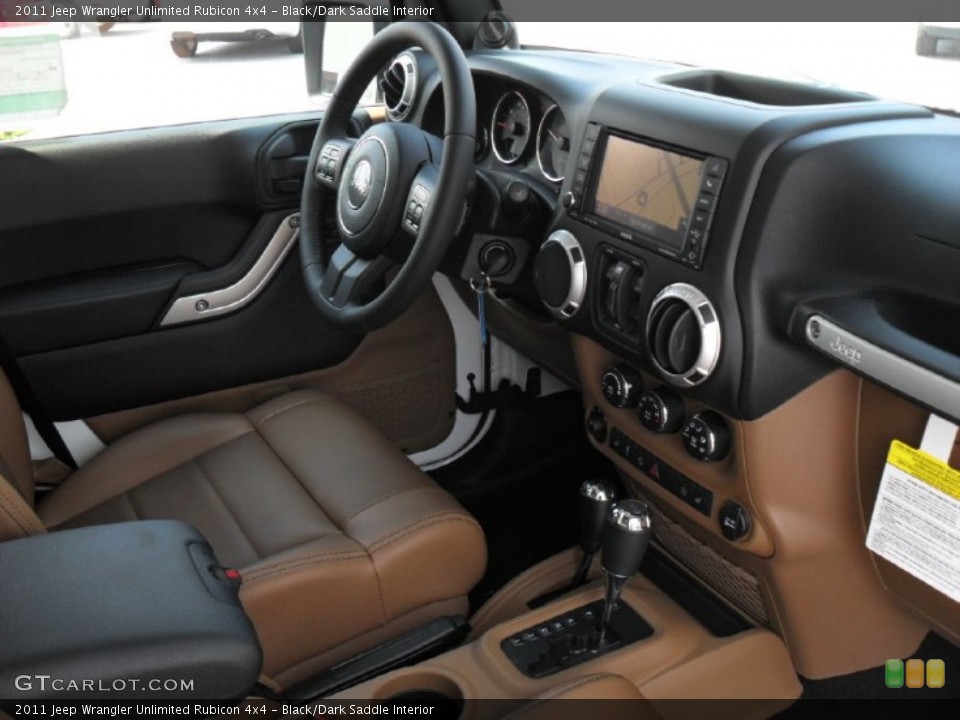 Black/Dark Saddle Interior Photo for the 2011 Jeep Wrangler Unlimited Rubicon 4x4 #51503713