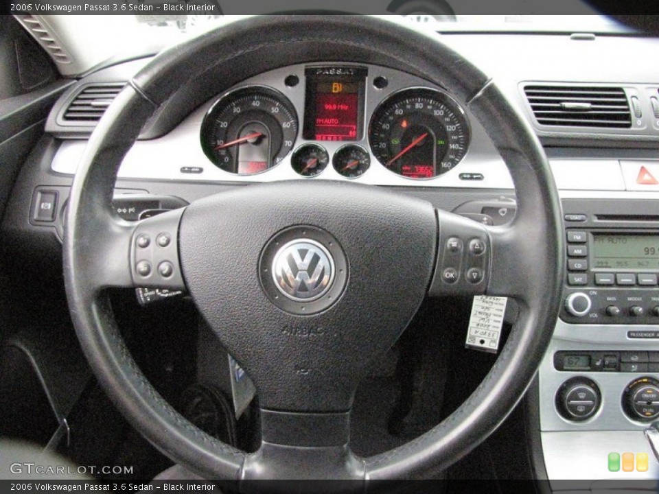 Black Interior Steering Wheel for the 2006 Volkswagen Passat 3.6 Sedan #51503746