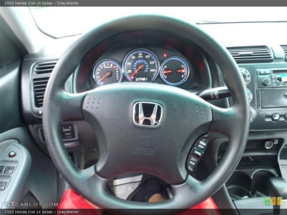Gray Interior Steering Wheel for the 2003 Honda Civic LX Sedan #51512995