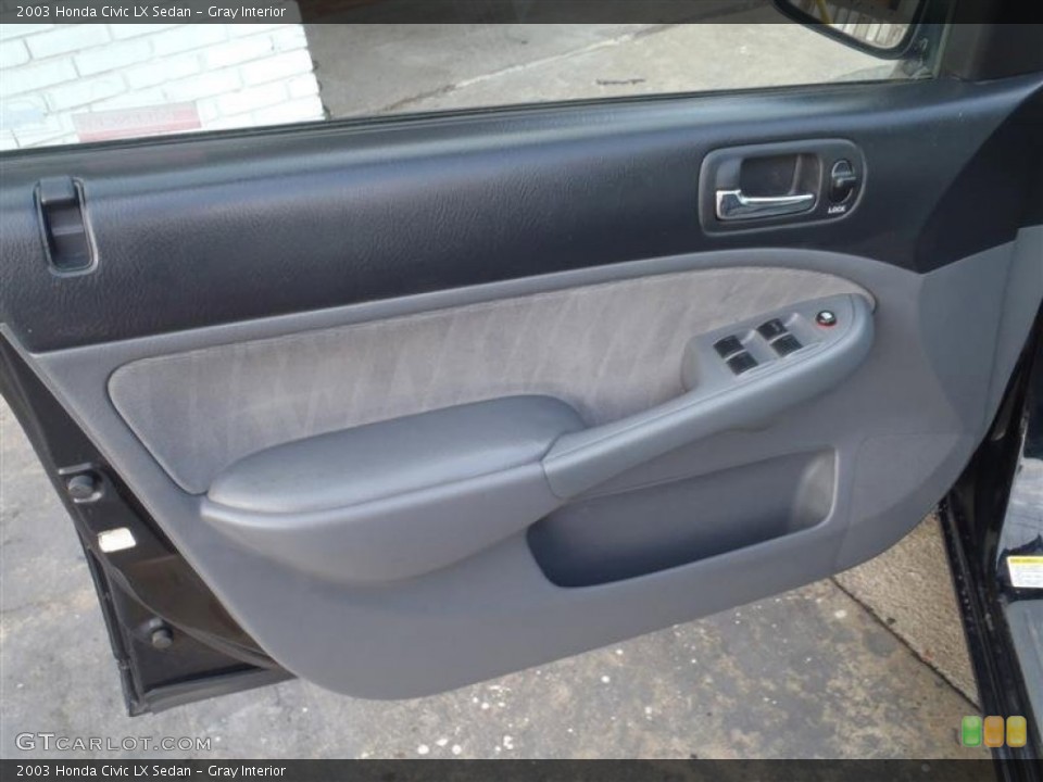 Gray Interior Door Panel for the 2003 Honda Civic LX Sedan #51513049