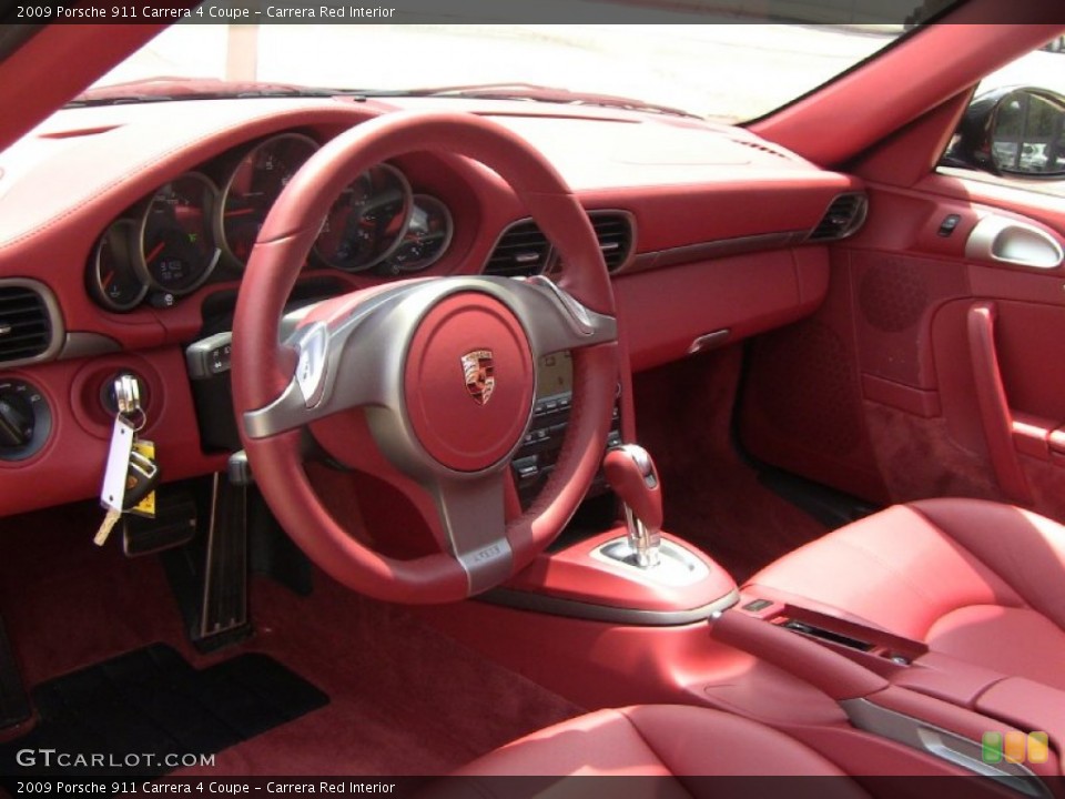 Carrera Red Interior Dashboard for the 2009 Porsche 911 Carrera 4 Coupe #51514150