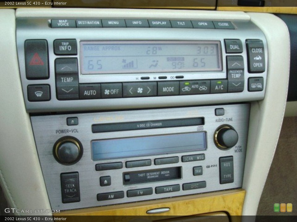 Ecru Interior Controls for the 2002 Lexus SC 430 #51518191