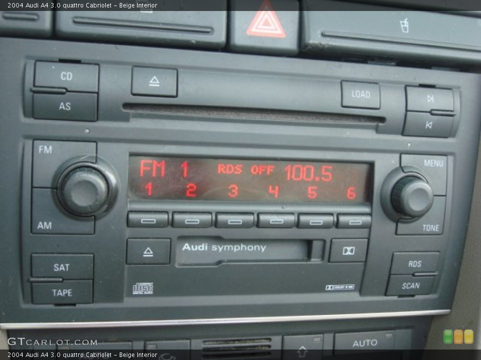 Beige Interior Controls for the 2004 Audi A4 3.0 quattro Cabriolet #51521383