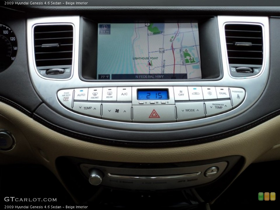 Beige Interior Navigation for the 2009 Hyundai Genesis 4.6 Sedan #51527743