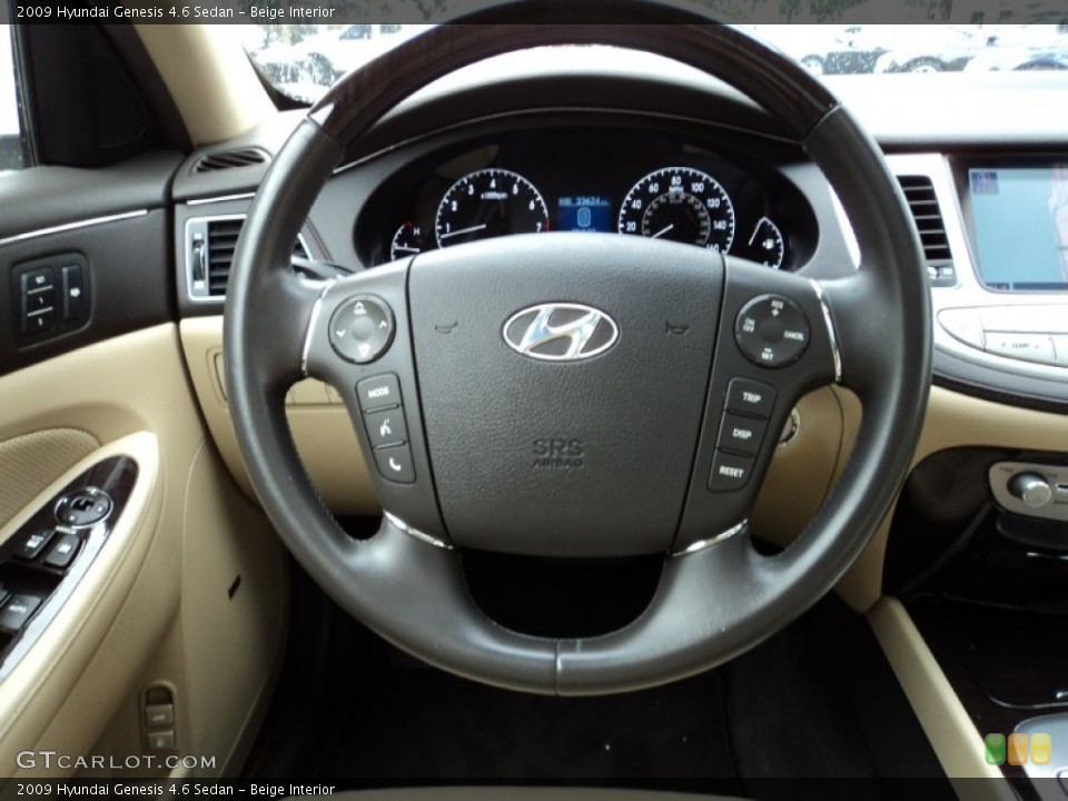 Beige Interior Steering Wheel for the 2009 Hyundai Genesis 4.6 Sedan #51527770