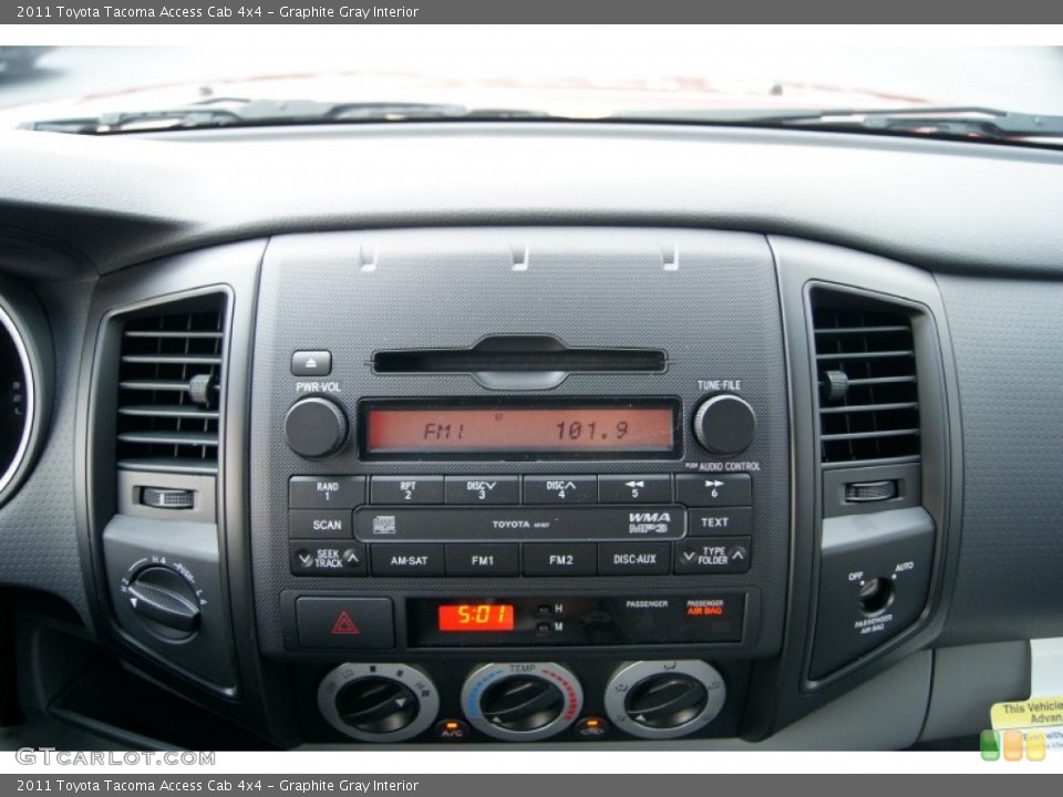 Graphite Gray Interior Controls for the 2011 Toyota Tacoma Access Cab 4x4 #51529357