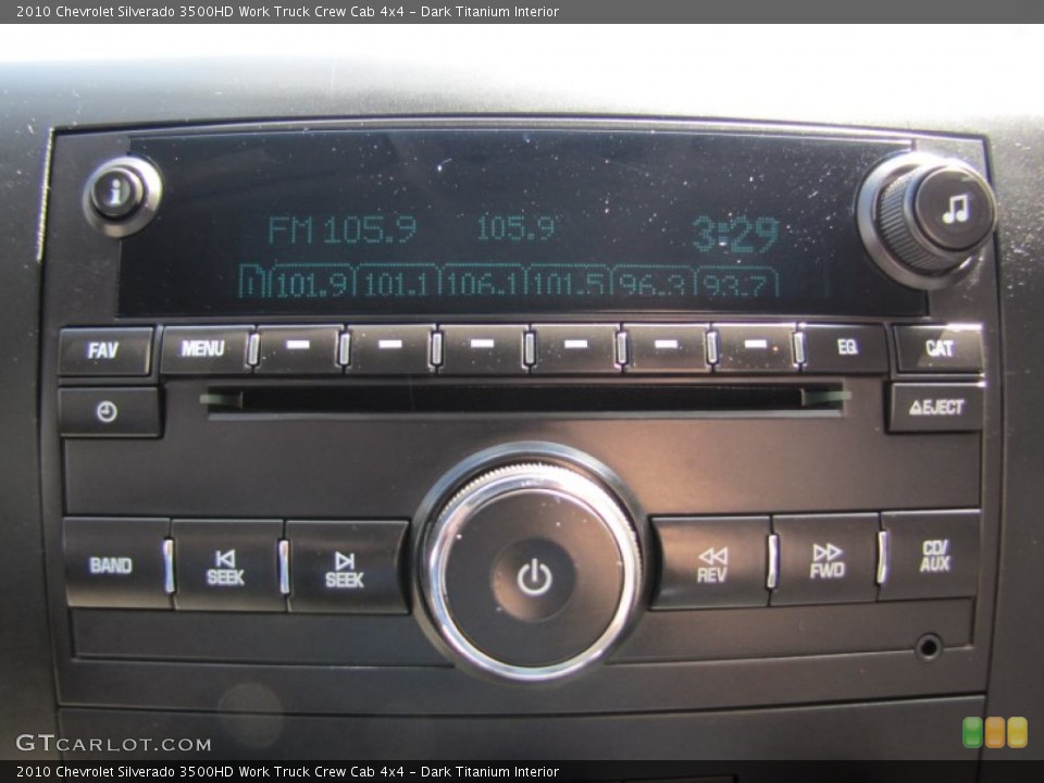 Dark Titanium Interior Controls for the 2010 Chevrolet Silverado 3500HD Work Truck Crew Cab 4x4 #51531451