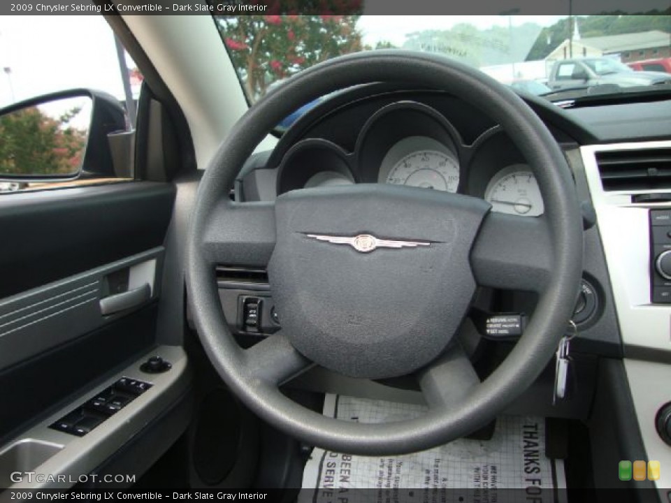 Dark Slate Gray Interior Steering Wheel for the 2009 Chrysler Sebring LX Convertible #51542619