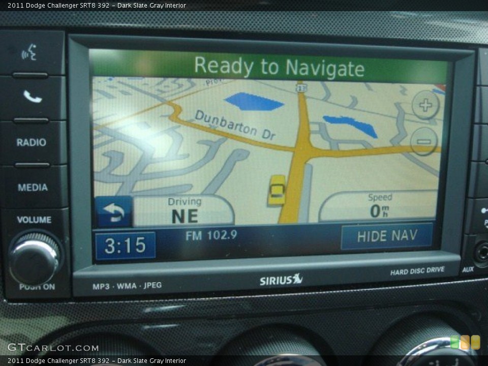 Dark Slate Gray Interior Navigation for the 2011 Dodge Challenger SRT8 392 #51543129