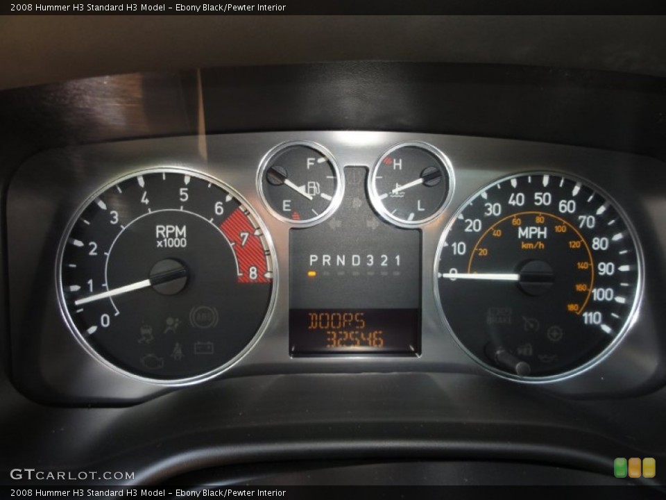 Ebony Black/Pewter Interior Gauges for the 2008 Hummer H3  #51550212