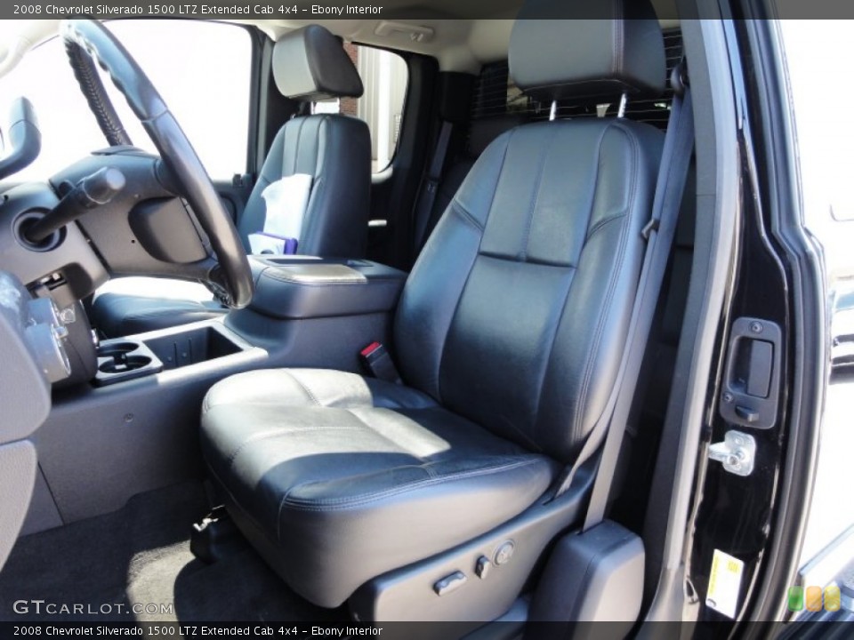 Ebony Interior Photo for the 2008 Chevrolet Silverado 1500 LTZ Extended Cab 4x4 #51557661