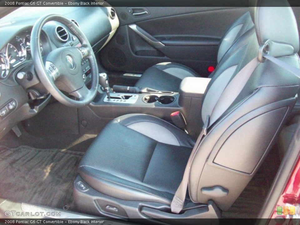 Ebony Black Interior Photo for the 2008 Pontiac G6 GT Convertible #51557889