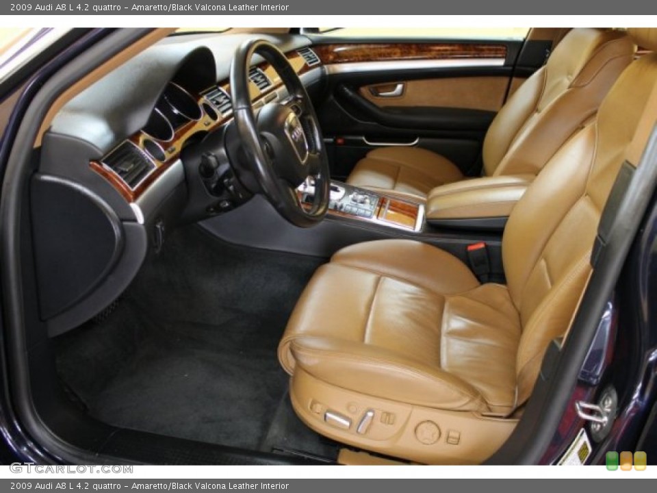 Amaretto/Black Valcona Leather Interior Photo for the 2009 Audi A8 L 4.2 quattro #51558135