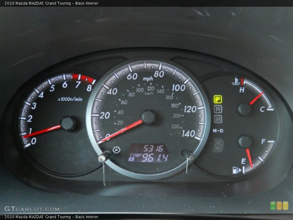 Black Interior Gauges for the 2010 Mazda MAZDA5 Grand Touring #51562764