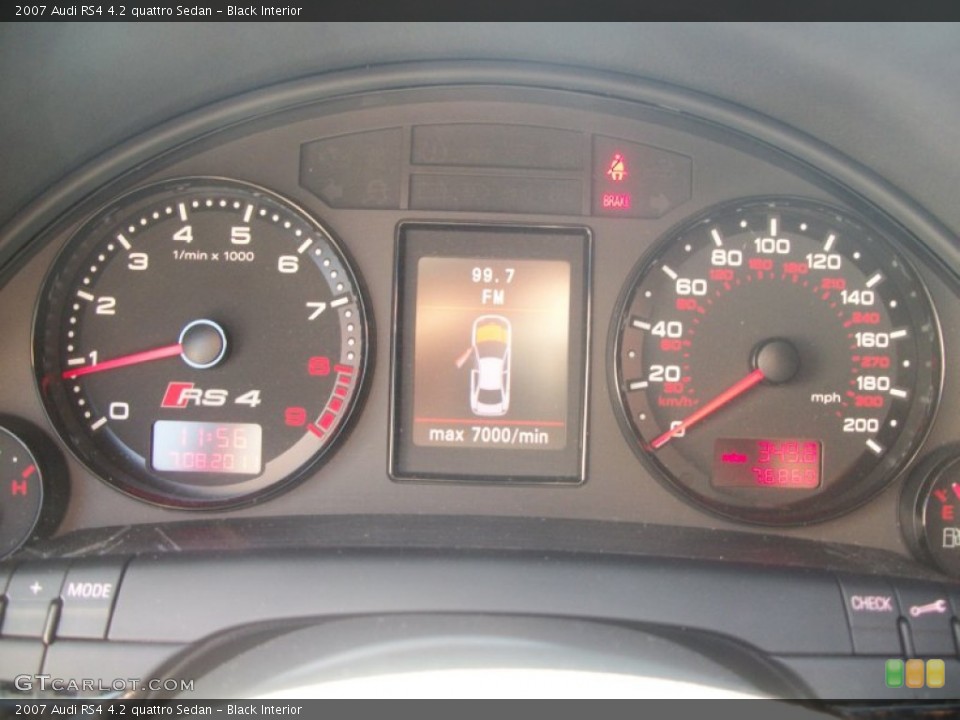 Black Interior Gauges for the 2007 Audi RS4 4.2 quattro Sedan #51564690