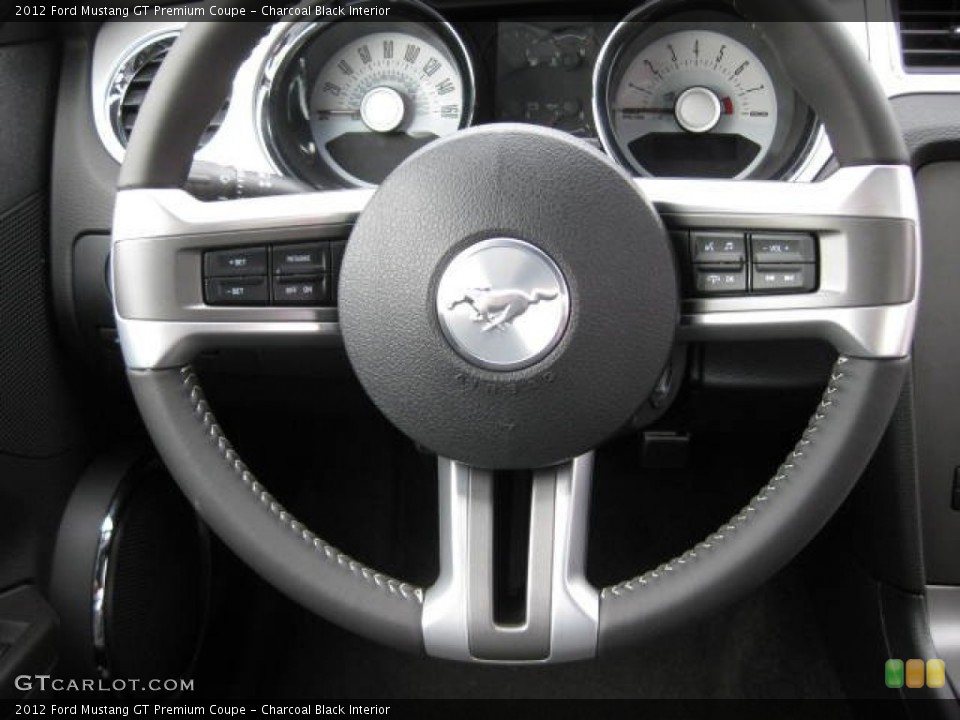 Charcoal Black Interior Steering Wheel for the 2012 Ford Mustang GT Premium Coupe #51572152