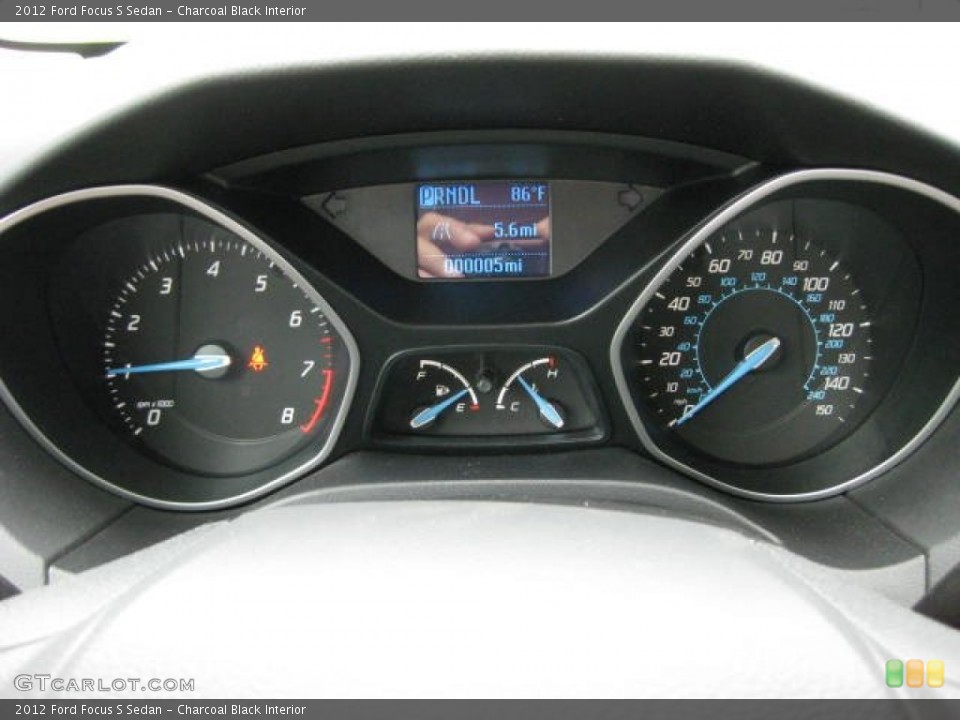 Charcoal Black Interior Gauges for the 2012 Ford Focus S Sedan #51572926
