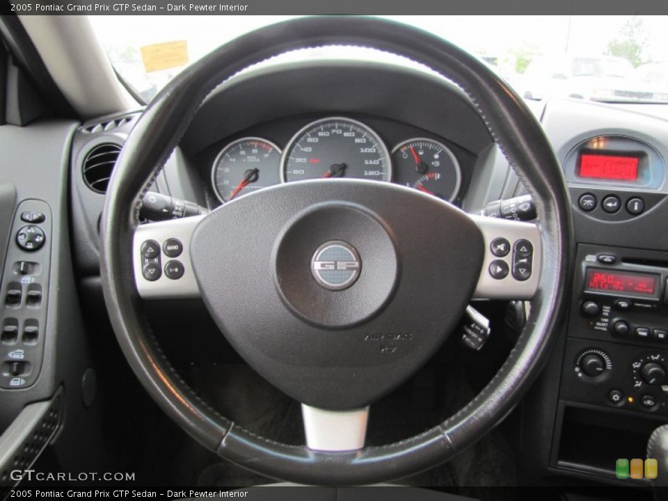 Dark Pewter Interior Steering Wheel for the 2005 Pontiac Grand Prix GTP Sedan #51582448