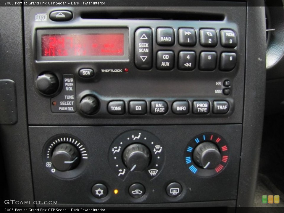 Dark Pewter Interior Controls for the 2005 Pontiac Grand Prix GTP Sedan #51582559