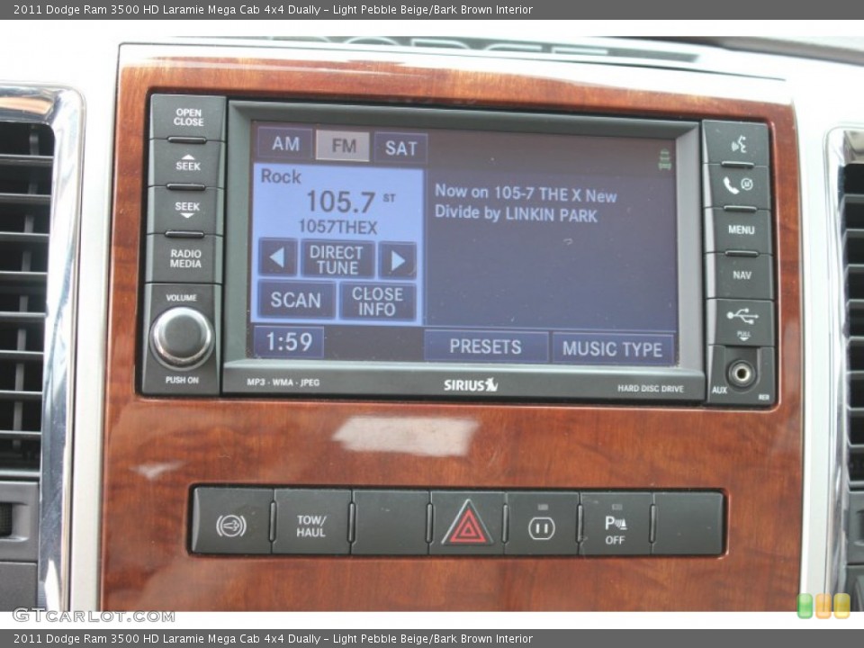 Light Pebble Beige/Bark Brown Interior Controls for the 2011 Dodge Ram 3500 HD Laramie Mega Cab 4x4 Dually #51584506