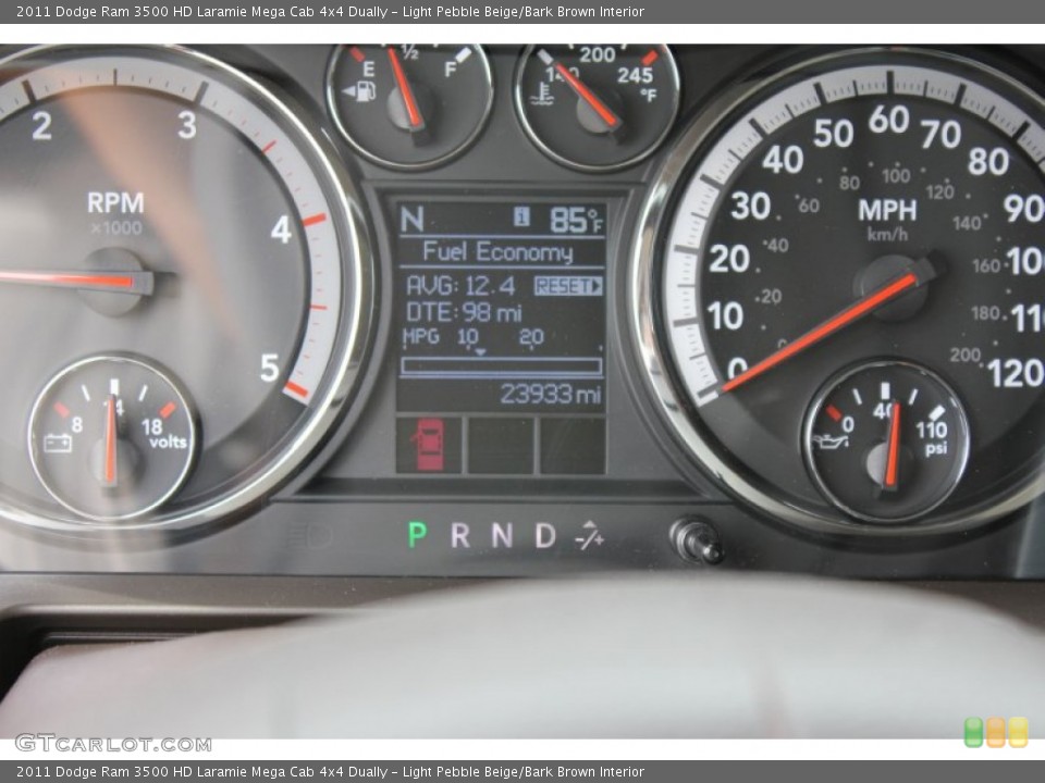 Light Pebble Beige/Bark Brown Interior Gauges for the 2011 Dodge Ram 3500 HD Laramie Mega Cab 4x4 Dually #51584638