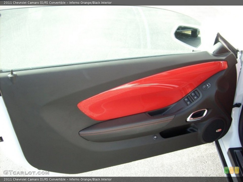 Inferno Orange/Black Interior Door Panel for the 2011 Chevrolet Camaro SS/RS Convertible #51598972